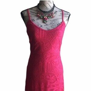 Glam doll maxi Vneck Lace dress Small Red Y2K Sexy Cottage Core